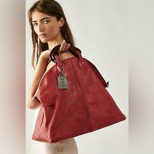 Free People We The Free willow vintage tote bag in red